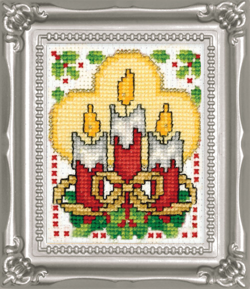 Design Works Counted Cross Stitch Kit 2"X3"-Candles (18 Count) - DW596 - 021465005966