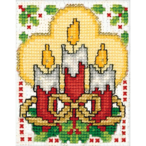 Design Works Counted Cross Stitch Kit 2"X3"-Candles (18 Count) - DW596