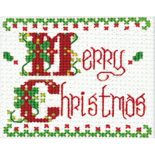 Design Works Counted Cross Stitch Kit 2"X3"-Merry Christmas (18 Count) DW597