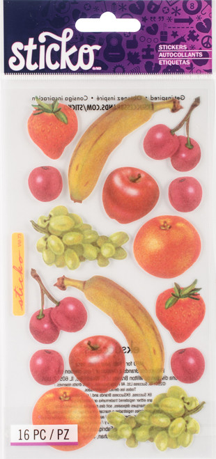 Sticko Vellum Stickers-Fruity SPVM73 - 015586613346