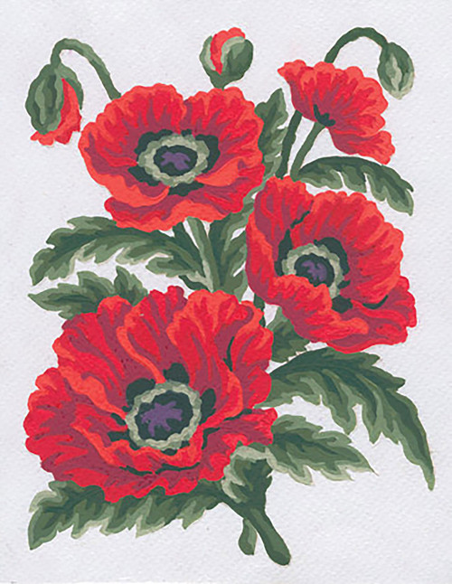 Collection D'Art Stamped Needlepoint Kit 8"X10"-Poppies CD3149K - 52065751314905206575131490