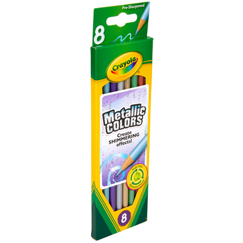Crayola Metallic Colored Pencils-8/Pkg Long - 68-3708