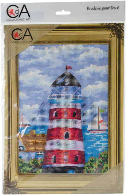 Collection D'Art Stamped Needlepoint Kit 15"X9.5"-Lighthouse CD6230K - 5206575162302