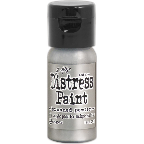 Tim Holtz Distress Paint Flip Top 1oz-Brushed Pewter - TDF-52968 - 789541052968 Tim Holtz Distress Paint Flip Top 1oz-Brushed Pewter - TDF-52968 - 789541052968