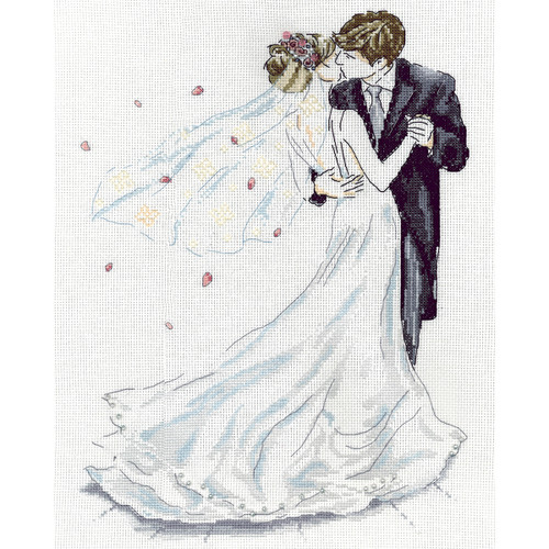 Design Works Counted Cross Stitch Kit 10"X14"-Wedding Couple (14 Count) DW2844