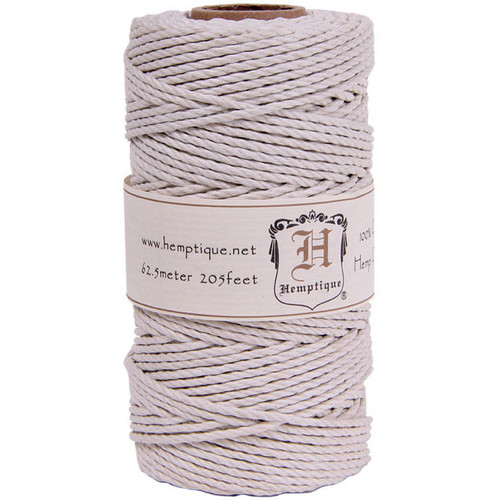 Hemptique Hemp Cord Spool 48lb 205'-White HS48CO-WHT - 091037735997