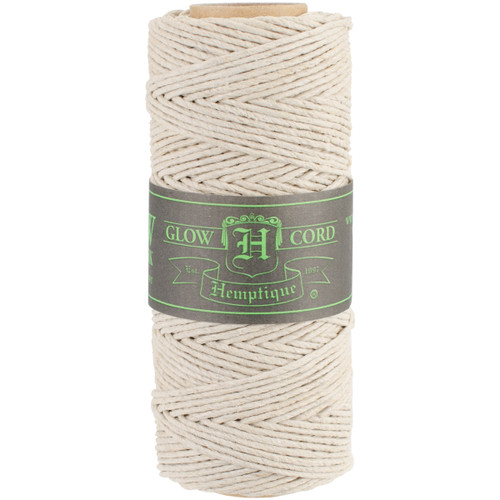 Hemptique Hemp Cord 20lb 205'-Glow In The Dark 20NATGLO - 091037799043