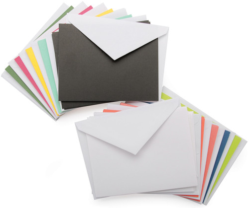 DCWV Boxed A2 Cards W/Envelopes (4.375"X5.75")-Bright Solids 40/Pkg -CM025-00019