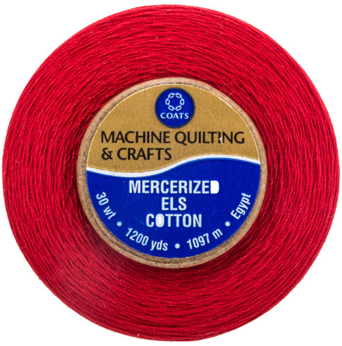 Coats Cotton Machine Quilting Solid Thread 1200yd-Red - V34-0128 Coats Cotton Machine Quilting Solid Thread 1200yd-Red - V34-0128