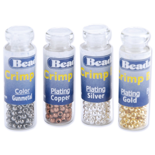 Beadalon Crimp Beads Variety Pack Size 1 600/Pkg-Silver-, Gold-, Copper- & Black-Plated - 305X109
