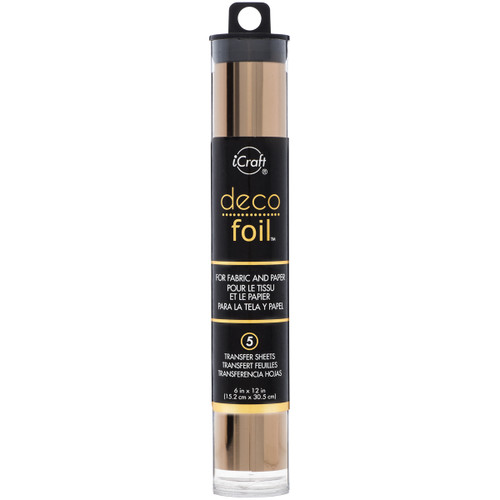 iCraft Deco Foil Transfer Sheets 6"X12" 5/Pkg-Rose Gold - DF6X12-51165 - 000943511656