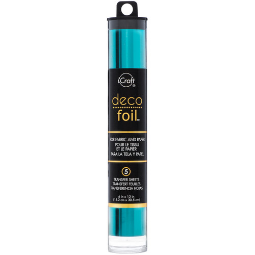 iCraft Deco Foil Transfer Sheets 6"X12" 5/Pkg-Teal - DF6X12-51175 - 000943511755