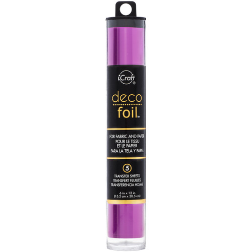 iCraft Deco Foil Transfer Sheets 6"X12" 5/Pkg-Magenta (satin) - DF6X12-52065 - 000943520658