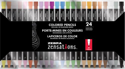 Zebra Zensations Colored Pencils 24/Pkg-Assorted 08124