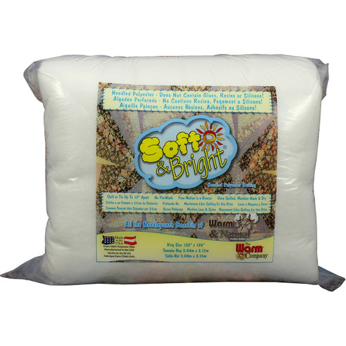 Warm Company Soft & Bright Polyester Batting-King Size 120"X124" - 1809 - 753705018091
