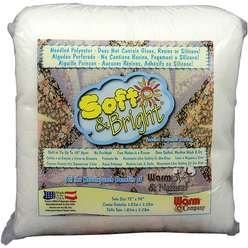 Warm Company Soft & Bright Polyester Batting-Twin Size 72"X90" - 1813 - 753705018138