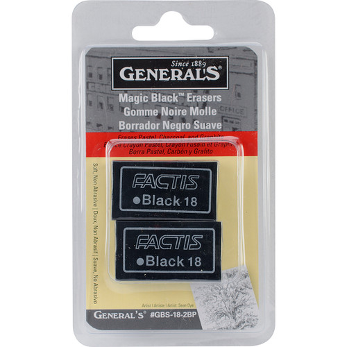 General's Magic Black Erasers 2/Pkg- - GBS182BP - 044974181822