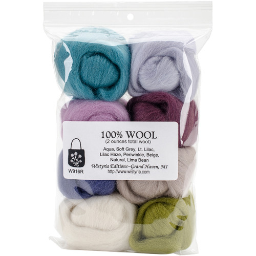 Wistyria Editions Wool Roving 12" .25oz 8/Pkg-Tranquility -WR-916 - 816463011770