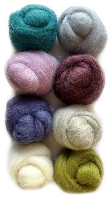 Wistyria Editions Wool Roving 15" .25oz 8/Pkg-Tranquility - WR-916 Wistyria Editions Wool Roving 15" .25oz 8/Pkg-Tranquility - WR-916