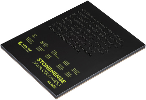 Stonehenge Aqua Block Coldpress Pad 8"X10" 15 Sheets/Pkg-Black 140lb - SQCBK810