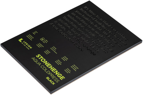 Stonehenge Aqua Block Coldpress Pad 10"X14" 15 Sheets/Pkg-Black 140lb - SQCBK101 Stonehenge Aqua Block Coldpress Pad 10"X14" 15 Sheets/Pkg-Black 140lb - SQCBK101