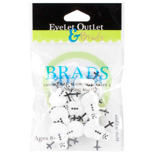 Eyelet Outlet Shape Brads 12/Pkg-Snowmen QBRD2-11 - 810787020166