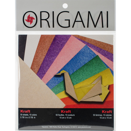Yasutomo Fold 'Ems Origami 2-Sided Paper 5.875" 50/Pkg-Kraft/Brights - 4343 - 031248990938