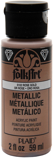 FolkArt Metallic Acrylic Paint 2oz-Rose Gold - SM-6102 - 028995061028