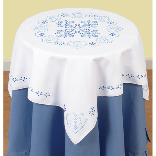 Jack Dempsey Stamped White Perle Edge Table Topper 35"X35"-XX Americana - 550 366