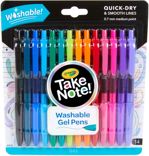Crayola Take Note! Washable Gel Pens 14/Pkg-Assorted Colors - 58-6414 - 071662264147