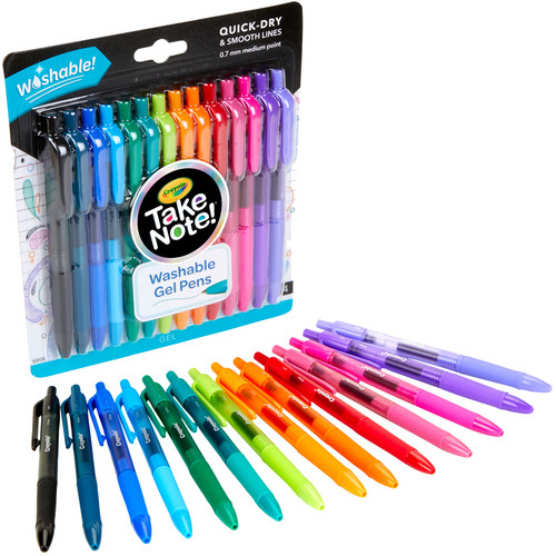 Crayola Take Note! Washable Gel Pens 14/Pkg-Assorted Colors - 58-6414 Crayola Take Note! Washable Gel Pens 14/Pkg-Assorted Colors - 58-6414
