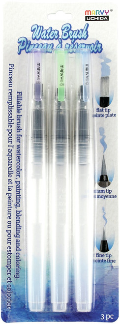 Uchida Water Brush Set 3/Pkg40-3A - 028617142388