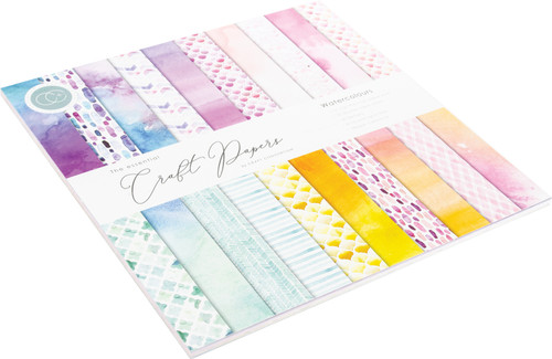 Craft Consortium Double-Sided Paper Pad 12"X12" 30/Pkg-Watercolors, 20 Designs - CCPAD003