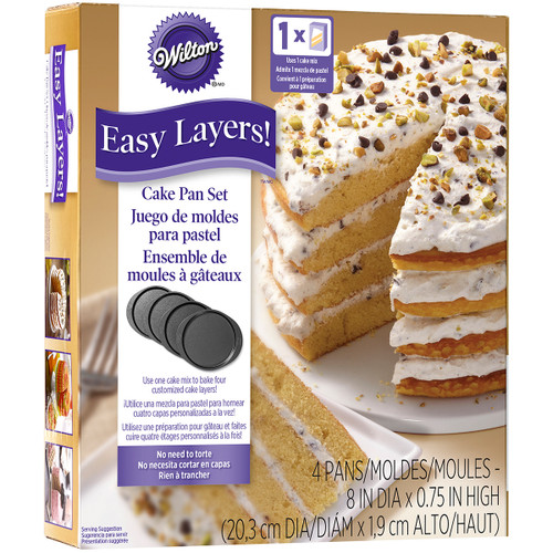 Wilton Easy Layers Cake Pans 4/Pkg-Round 8" W0188