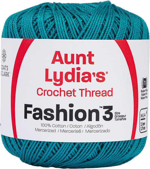 Aunt Lydia's Fashion Crochet Thread Size 3-Warm Teal - 182-65 - 073650767449