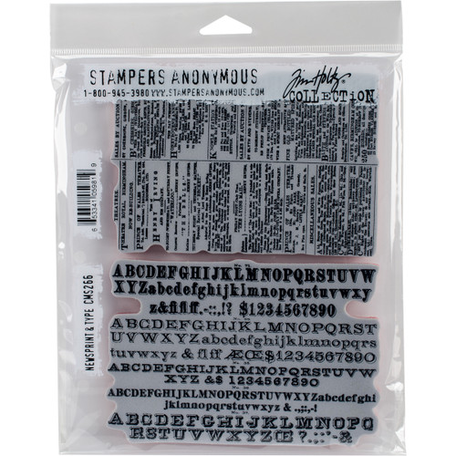 Tim Holtz Cling Stamps 7"X8.5"-Newsprint & Type CMS-266 - 653341059819