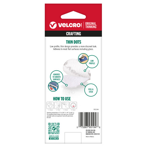 VELCRO(R) Brand Sticky Back Coins .75" 200/Pkg-Clear - 95194 VELCRO(R) Brand Sticky Back Coins .75" 200/Pkg-Clear - 95194