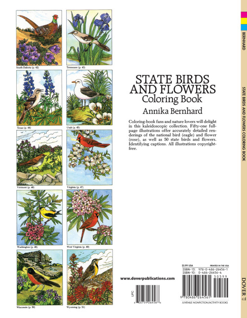 State Birds & Flowers Coloring Book-Softcover - B6264561 State Birds & Flowers Coloring Book-Softcover - B6264561