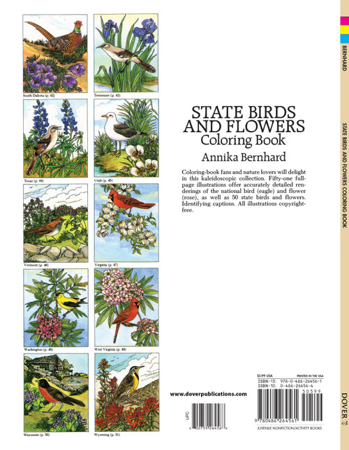 State Birds & Flowers Coloring Book-Softcover B6264561