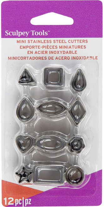 Sculpey Premo Mini Metal Cutters 12/Pkg-Geometric - AMM-C - 715891140789