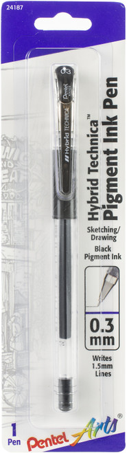 Pentel Hybrid Technica Liquid Gel Pen .3mm-Black KN103BPA - 072512241875