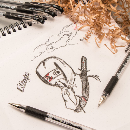 Pentel Hybrid Technica Liquid Gel Pen .3mm-Black - KN103BPA Pentel Hybrid Technica Liquid Gel Pen .3mm-Black - KN103BPA