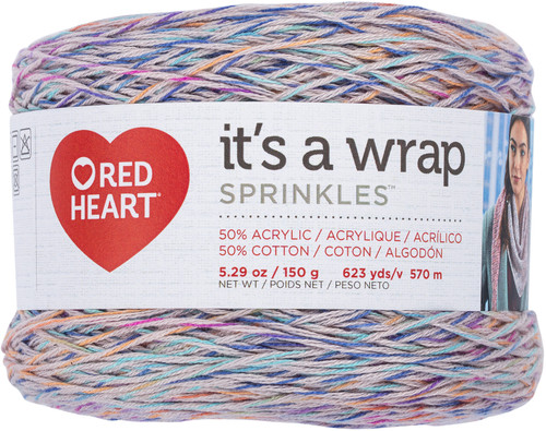 Red Heart It's A Wrap Sprinkles Yarn-Plum Pudding E886-9585 - 073650042126