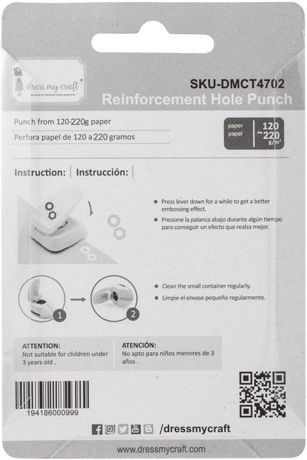 Dress My Craft Paper Punch-Reinforcement Hole - DMCT4702 Dress My Craft Paper Punch-Reinforcement Hole - DMCT4702