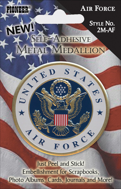 Pioneer Military Self-Adhesive Metal Medallion 2"-Air Force 2M-AF - 023602621596