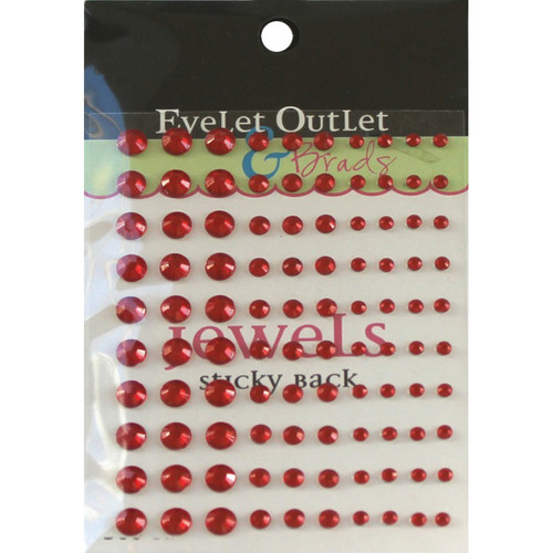 Eyelet Outlet Adhesive Jewels Multi-Size 100/Pkg-Red EOB4-RED - 810787021187