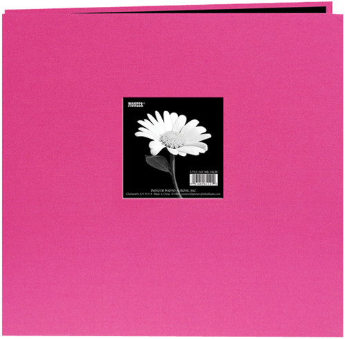 Pioneer Book Cloth Cover Post Bound Album 12"X12"-Bright Pink - MB10CB-FS/BP - 023602617391