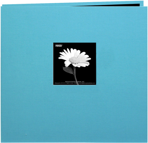 Pioneer Book Cloth Cover Post Bound Album 8"X8"-Turquoise Blue MB88CB-FT/TB - 023602620032