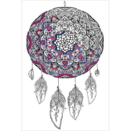 Design Works/Zenbroidery Stamped Embroidery Kit 10"X16"-Dream Catcher - DW4005