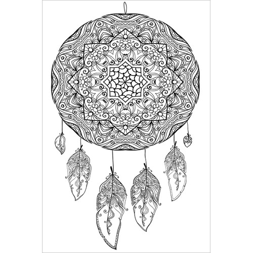 Design Works/Zenbroidery Stamped Embroidery Kit 10"X16"-Dream Catcher - DW4005